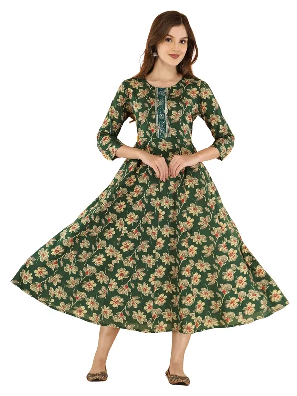 Green_Cotton_Anarkali_Kurti_For_Women