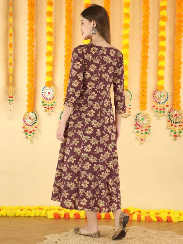 Maroon_Cotton_Anarkali_Kurti_For_Women