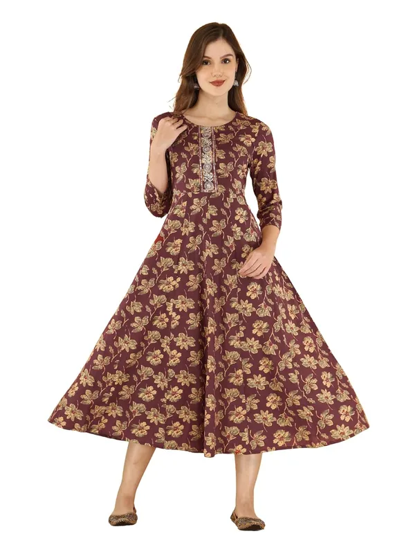 Maroon_Cotton_Anarkali_Kurti_For_Women