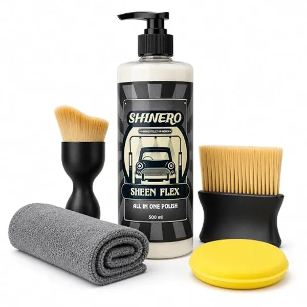 Ddt_Dashboard_Detailing_&_Cleaning_Kit__Set_Of_5_|_Includes_2_Detailing_Brushes,_Microfiber_Cloth,_Foam_Applicator_&_500Ml_Sheen_Flex_Dashboard_Polish_|_Complete_Interior_Care_Set
