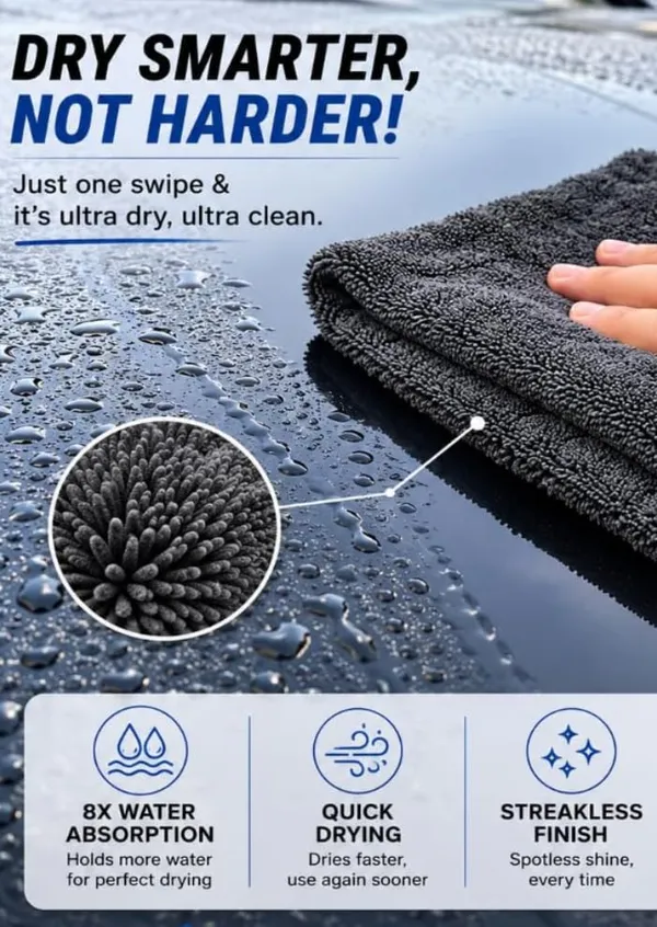 Grey_1600_Gsm_Thick_Drying_Towel|40×60_Cm