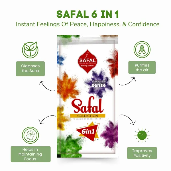 SAFAL_SAFAL_Ektaara_Handmade_Incense_Sticks_Pack_of_5_Agarbatti_for_Pooja_Incense_Sticks_for_Pooja_with_Natural_Fragrance_Long-Lasting_Aroma_for_Puja_And_Meditation_100_Sticks_Per_Pack