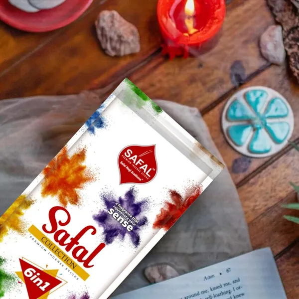 SAFAL_SAFAL_Ektaara_Handmade_Incense_Sticks_Pack_of_5_Agarbatti_for_Pooja_Incense_Sticks_for_Pooja_with_Natural_Fragrance_Long-Lasting_Aroma_for_Puja_And_Meditation_100_Sticks_Per_Pack
