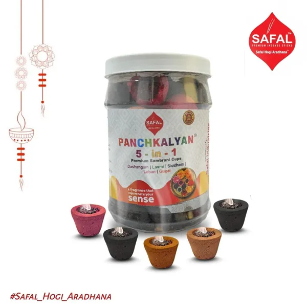SAFAL_Panchkalyan_Sambrani_Dhoop_Cups_for_Pooja_72_Cups_Havan_Cups_for_Pooja_5_IN1_Sambrani_Cups_Dashanfam_Laxmi_Sidham_Loban_Gugal_Natural_Ingredients_Dhoop_Cones_Pack_of_2