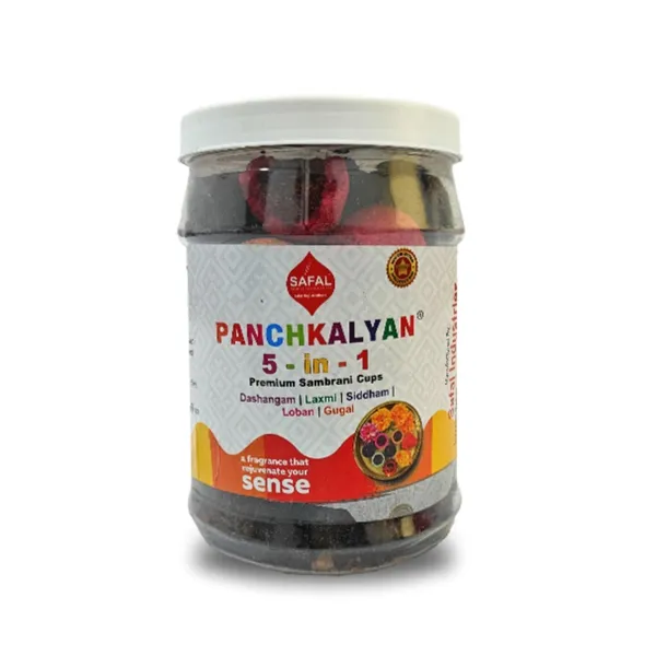 SAFAL_Panchkalyan_Sambrani_Dhoop_Cups_for_Pooja_36_Cups_Havan_Cups_for_Pooja_5_IN1_Sambrani_Cups_Dashanfam_Laxmi_Sidham_Loban_Gugal_Natural_Ingredients_Dhoop_Cones_pack_of_2