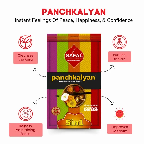 SAFAL_Incense_Sticks_Natural_Fragrance_for_Pooja_Meditation_And_Rituals_120_gram_Handmade_Agarbatti_with_Long-Lasting_Aroma_Soothing_And_Relaxing_Scent_Approx._200_Sticks_Panchkalyan_pack_of_5