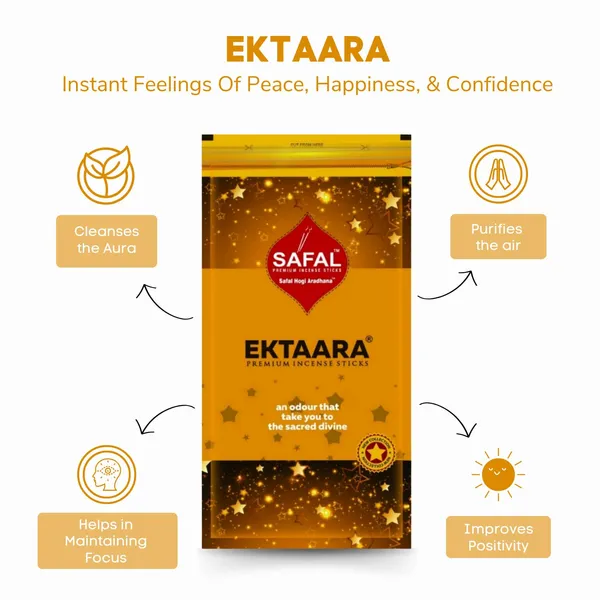 SAFAL_Incense_Sticks_pack_of_5_Natural_Fragrance_for_Pooja_Meditation_And_Rituals_120_gram_Handmade_Agarbatti_with_Long-Lasting_Aroma_Soothing_And_Relaxing_Scent_Approx._200_Sticks_Ektaara