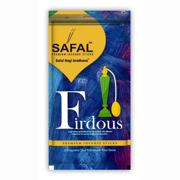 SAFAL_Incense_Sticks_pack_of_5_Natural_Fragrance_for_Pooja_Meditation_And_Rituals_120_gram_Handmade_Agarbatti_with_Long-Lasting_Aroma_Soothing_And_Relaxing_Scent_Approx._200_Sticks_Firdous