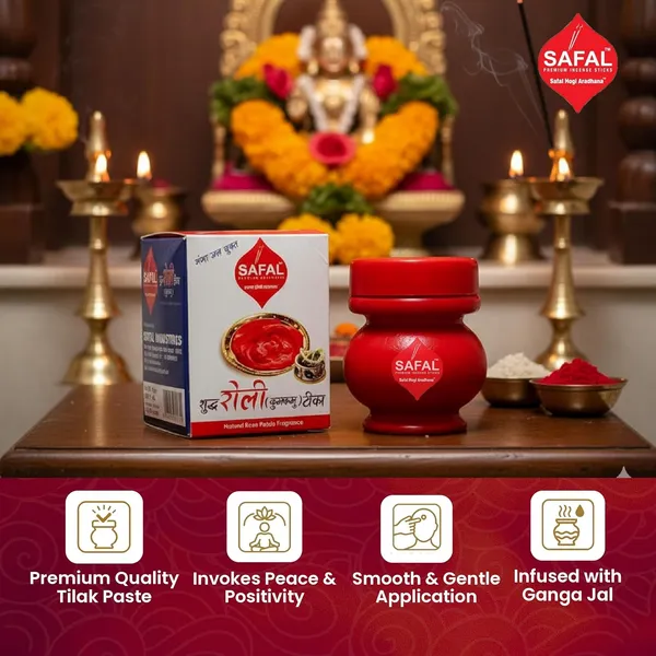 SAFAL_Tilak_Paste_Pack_of_12_Tika_with_Ganga_Jal_for_Daily_Pooja_Hawan_Puja_Rituals_Mandir_Use_Long-Lasting_Sacred_Chandan_Paste_Easy_to_Apply_Spiritual_And_Traditional_Use_Roli_Kumkum_Tka