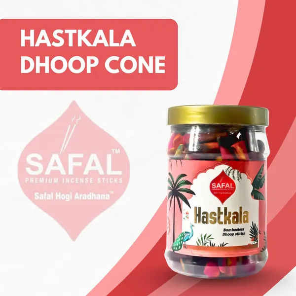SAFAL_Charcoal-Free_Incense_Dhoop_Cones__400g_Jar_Non-Irritating_And_Calming_Aroma_Natural_Smooth_And_Long-Lasting_Fragrance_for_Daily_Puja_Bambooless_Dry_Dhup_Batti_Pack_of_2_Hastkala