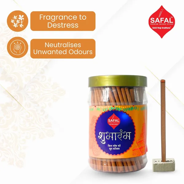 SAFAL_Dhoop_Stick__400g_Jar_Non-Irritating_And_Calming_Aroma_Non_Toxic_And_Charcoal-Free_Natural_Smooth_And_Long-Lasting_Fragrance_for_Daily_Puja_Bambooless_Dry_Dhup_Batti_Subharambh_Pack_of_2