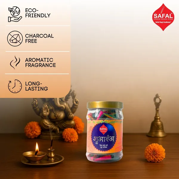 SAFAL_Charcoal-Free_Incense_Dhoop_Cones__400g_Jar_Non-Irritating_And_Calming_Aroma_Natural_Smooth_And_Long-Lasting_Fragrance_for_Daily_Puja_Bambooless_Dry_Dhup_Batti_Subharambh_Pack_of_2