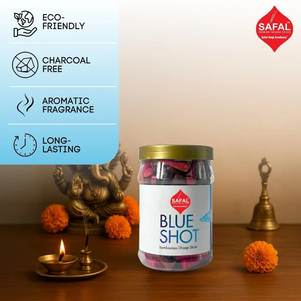SAFAL_Charcoal-Free_Incense_Dhoop_Cones__400g_Jar_Non-Irritating_And_Calming_Aroma_Natural_Smooth_And_Long-Lasting_Fragrance_for_Daily_Puja_Bambooless_Dry_Dhup_Batti_Blue_Shoot_Pack_of_2