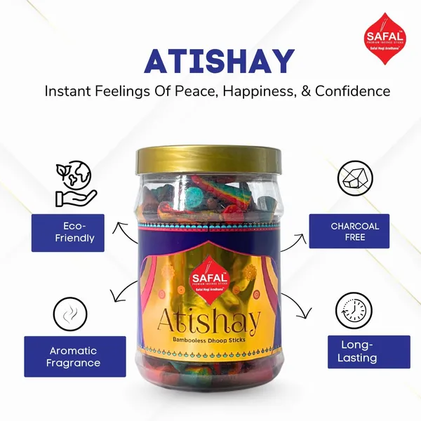 SAFAL_Charcoal-Free_Incense_Dhoop_Cones__400g_Jar_Non-Irritating_And_Calming_Aroma_Natural_Smooth_And_Long-Lasting_Fragrance_for_Daily_Puja_Bambooless_Dry_Dhup_Batti_Atishay_Pack_of_2