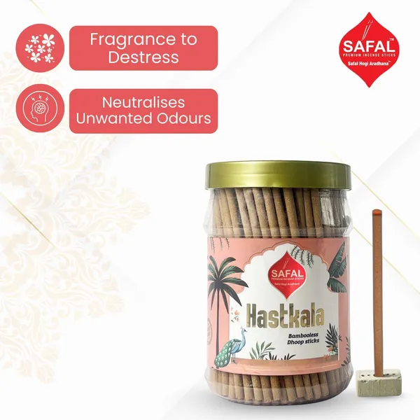 SAFAL_Dhoop_Stick__400g_Jar_Non-Irritating_And_Calming_Aroma_Non_Toxic_And_Charcoal-Free_Natural_Smooth_And_Long-Lasting_Fragrance_for_Daily_Puja_Bambooless_Dry_Dhup_Batti_Hastkala_Pack_of_2