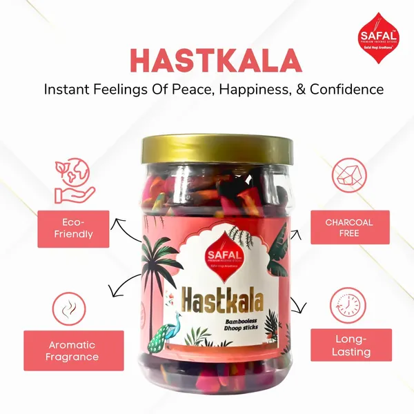SAFAL_Charcoal-Free_Incense_Dhoop_Cones__400g_Jar_Non-Irritating_And_Calming_Aroma_Natural_Smooth_And_Long-Lasting_Fragrance_for_Daily_Puja_Bambooless_Dry_Dhup_Batti_Hastkala_Pack_of_2