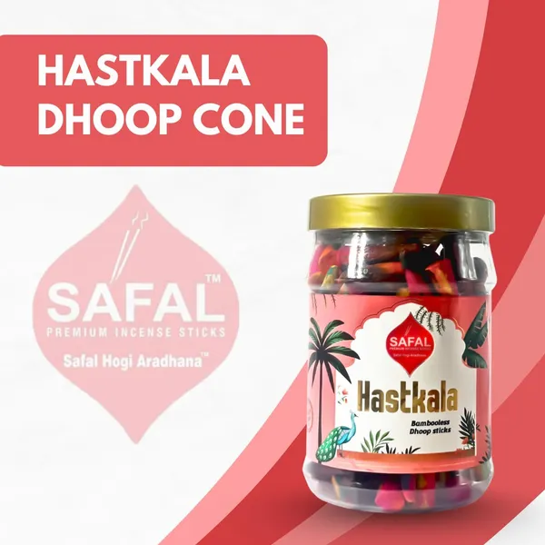 SAFAL_Charcoal-Free_Incense_Dhoop_Cones__400g_Jar_Non-Irritating_And_Calming_Aroma_Natural_Smooth_And_Long-Lasting_Fragrance_for_Daily_Puja_Bambooless_Dry_Dhup_Batti_Hastkala_Pack_of_2