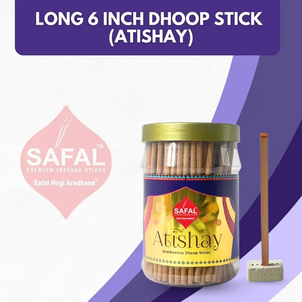 SAFAL_Dhoop_Stick__400g_Jar_Non-Irritating_And_Calming_Aroma_Non_Toxic_And_Charcoal-Free_Natural_Smooth_And_Long-Lasting_Fragrance_for_Daily_Puja_Bambooless_Dry_Dhup_Batti_Atishay_Pack_of_2