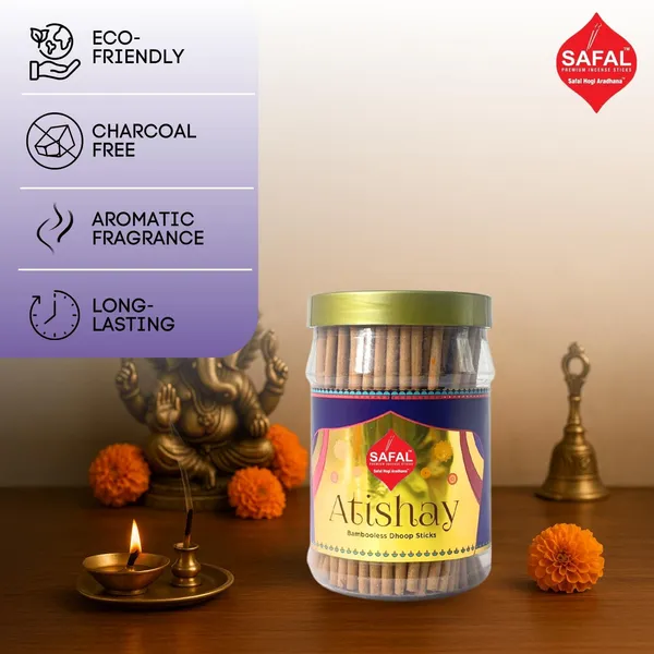 SAFAL_Dhoop_Stick__400g_Jar_Non-Irritating_And_Calming_Aroma_Non_Toxic_And_Charcoal-Free_Natural_Smooth_And_Long-Lasting_Fragrance_for_Daily_Puja_Bambooless_Dry_Dhup_Batti_Atishay_Pack_of_2