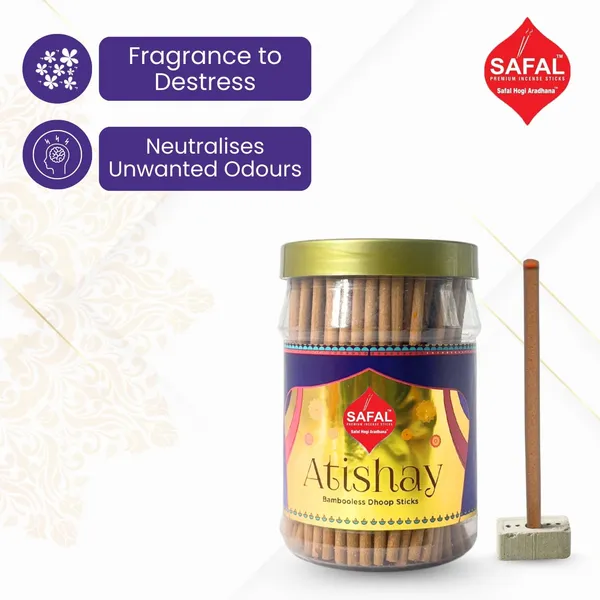 SAFAL_Dhoop_Stick__400g_Jar_Non-Irritating_And_Calming_Aroma_Non_Toxic_And_Charcoal-Free_Natural_Smooth_And_Long-Lasting_Fragrance_for_Daily_Puja_Bambooless_Dry_Dhup_Batti_Atishay_Pack_of_2