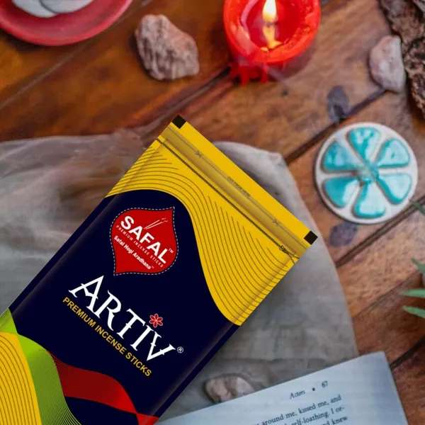 SAFAL_Incense_Sticks_Pack_of_5_Natural_Fragrance_for_Pooja_Meditation_And_Rituals_400_Sticks120_gram_Handmade_Agarbatti_with_Long-Lasting_Aroma_Soothing_And_Relaxing_Scent_Artiv