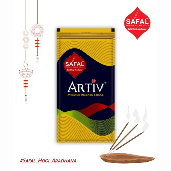 SAFAL_Incense_Sticks_Pack_of_5_Natural_Fragrance_for_Pooja_Meditation_And_Rituals_400_Sticks120_gram_Handmade_Agarbatti_with_Long-Lasting_Aroma_Soothing_And_Relaxing_Scent_Artiv