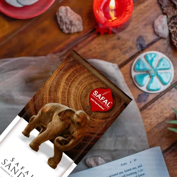 SAFAL_Incense_Sticks_Pack_of_5_Natural_Fragrance_for_Pooja_Meditation_And_Rituals_400_Sticks120_gram_Handmade_Agarbatti_with_Long-Lasting_Aroma_Soothing_And_Relaxing_Scent_Sandal