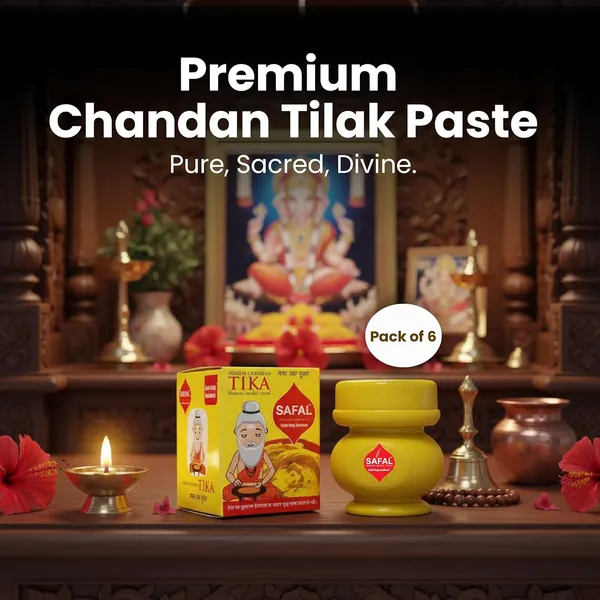 SAFAL_Tilak_Paste_Pack_of_12_Tika_Crafted_with_Ganga_Jal_for_Daily_Pooja_Hawan_Puja_Rituals_Mandir_Use_Long-Lasting_Sacred_Chandan_Paste_Easy_to_Apply_Chandan_Tika