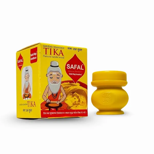 SAFAL_Tilak_Paste_Pack_of_12_Tika_Crafted_with_Ganga_Jal_for_Daily_Pooja_Hawan_Puja_Rituals_Mandir_Use_Long-Lasting_Sacred_Chandan_Paste_Easy_to_Apply_Chandan_Tika