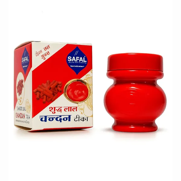 SAFAL_Tilak_Paste_Pack_of_12_Tika_Crafted_with_Ganga_Jal_for_Daily_Pooja_Hawan_Puja_Rituals_Mandir_Use_Long-Lasting_Sacred_Chandan_Paste_Easy_to_Apply_Lal_Chandan_Tika