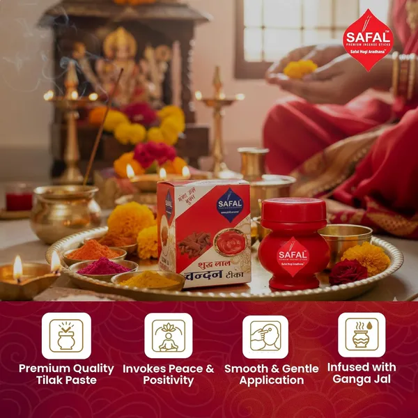 SAFAL_Tilak_Paste_Pack_of_12_Tika_Crafted_with_Ganga_Jal_for_Daily_Pooja_Hawan_Puja_Rituals_Mandir_Use_Long-Lasting_Sacred_Chandan_Paste_Easy_to_Apply_Lal_Chandan_Tika