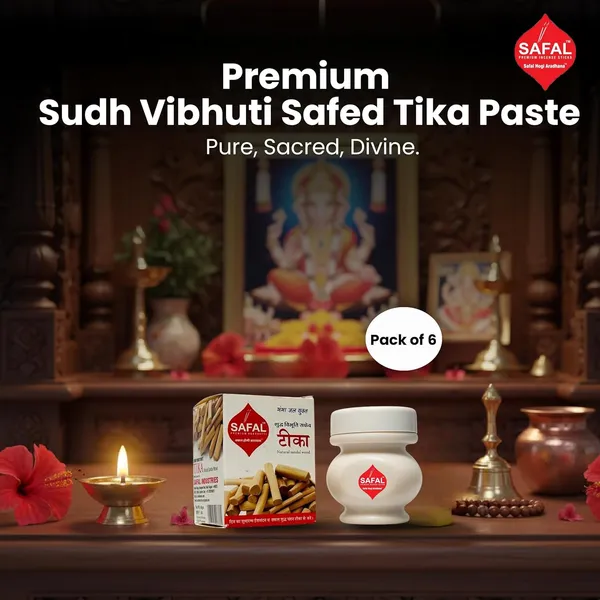 SAFAL_Tilak_Paste_Pack_of_12_Tika_Crafted_with_Ganga_Jal_for_Daily_Pooja_Hawan_Puja_Rituals_Mandir_Use_Long-Lasting_Sacred_Chandan_Paste_Easy_to_Apply_Sudh_Vibhuti_Safed_Tika