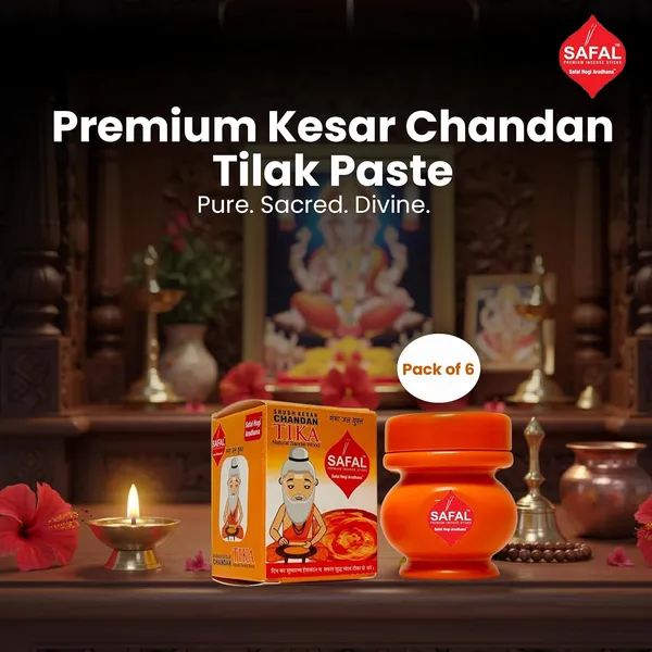 SAFAL_Tilak_Paste_Pack_of_12_Tika_Crafted_with_Ganga_Jal_for_Daily_Pooja_Hawan_Puja_Rituals_Mandir_Use_Long-Lasting_Sacred_Chandan_Paste_Easy_to_Apply_Kesar_Chandan_Tika