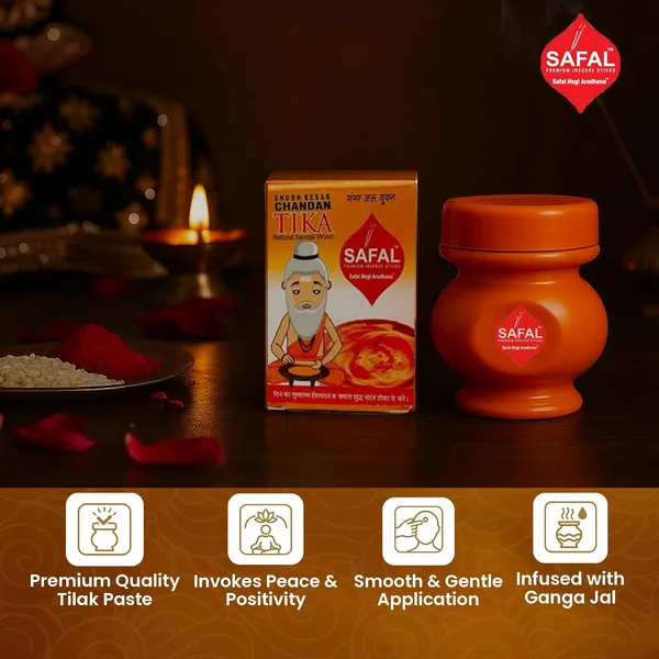 SAFAL_Tilak_Paste_Pack_of_12_Tika_Crafted_with_Ganga_Jal_for_Daily_Pooja_Hawan_Puja_Rituals_Mandir_Use_Long-Lasting_Sacred_Chandan_Paste_Easy_to_Apply_Kesar_Chandan_Tika