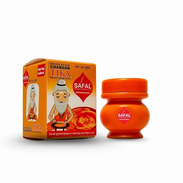 SAFAL_Tilak_Paste_Pack_of_12_Tika_Crafted_with_Ganga_Jal_for_Daily_Pooja_Hawan_Puja_Rituals_Mandir_Use_Long-Lasting_Sacred_Chandan_Paste_Easy_to_Apply_Kesar_Chandan_Tika