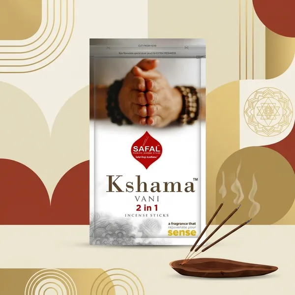 SAFAL_Kshama_Vani_Agarbatti_Agarbatti_for_Pooja_Pack_of_5_100_Sticks_Per_Pack_Incense_Sticks_for_Pooja_with_Natural_Fragrance_Soothing_And_Long-Lasting_Aroma_Handmade_Agarbatti_Stick