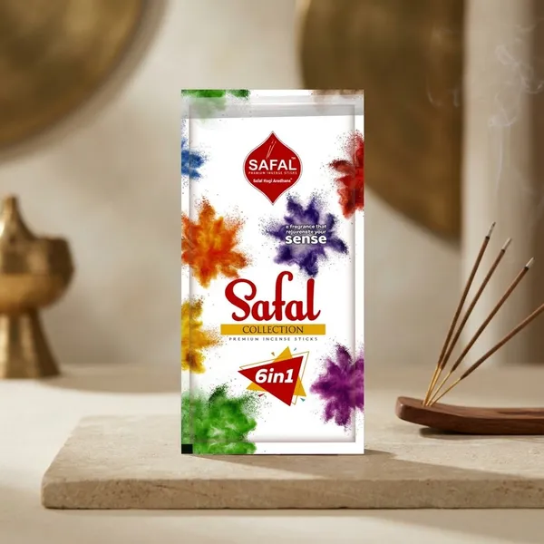 SAFAL_SAFAL_Ektaara_Handmade_Incense_Sticks_Pack_of_5_Agarbatti_for_Pooja_Incense_Sticks_for_Pooja_with_Natural_Fragrance_Long-Lasting_Aroma_for_Puja_And_Meditation_100_Sticks_Per_Pack