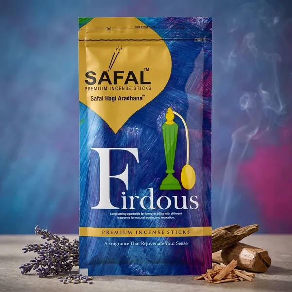 SAFAL_Incense_Sticks_pack_of_5_Natural_Fragrance_for_Pooja_Meditation_And_Rituals_120_gram_Handmade_Agarbatti_with_Long-Lasting_Aroma_Soothing_And_Relaxing_Scent_Approx._200_Sticks_Firdous