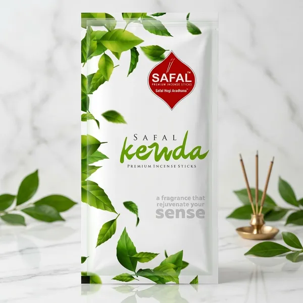 SAFAL_Incense_Sticks_pack_of_5_Natural_Fragrance_for_Pooja_Meditation_And_Rituals_120_gram_Handmade_Agarbatti_with_Long-Lasting_Aroma_Soothing_And_Relaxing_Scent_Approx._200_Sticks_Kewda