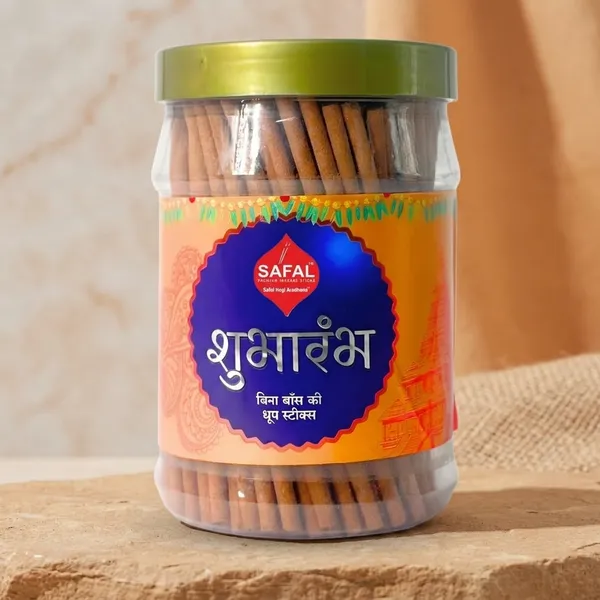 SAFAL_Dhoop_Stick__400g_Jar_Non-Irritating_And_Calming_Aroma_Non_Toxic_And_Charcoal-Free_Natural_Smooth_And_Long-Lasting_Fragrance_for_Daily_Puja_Bambooless_Dry_Dhup_Batti_Subharambh_Pack_of_2