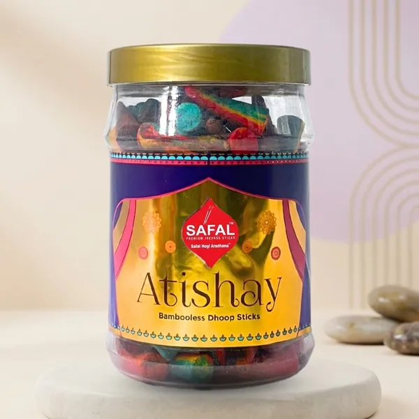 SAFAL_Charcoal-Free_Incense_Dhoop_Cones__400g_Jar_Non-Irritating_And_Calming_Aroma_Natural_Smooth_And_Long-Lasting_Fragrance_for_Daily_Puja_Bambooless_Dry_Dhup_Batti_Atishay_Pack_of_2