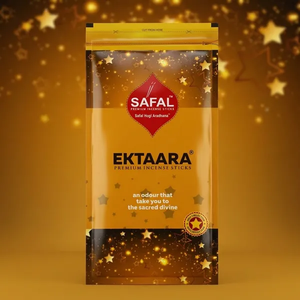SAFAL_Incense_Sticks_Pack_of_5_Natural_Fragrance_for_Pooja_Meditation_And_Rituals_400_Sticks120_gram_Handmade_Agarbatti_with_Long-Lasting_Aroma_Soothing_And_Relaxing_Scent_Ektaara