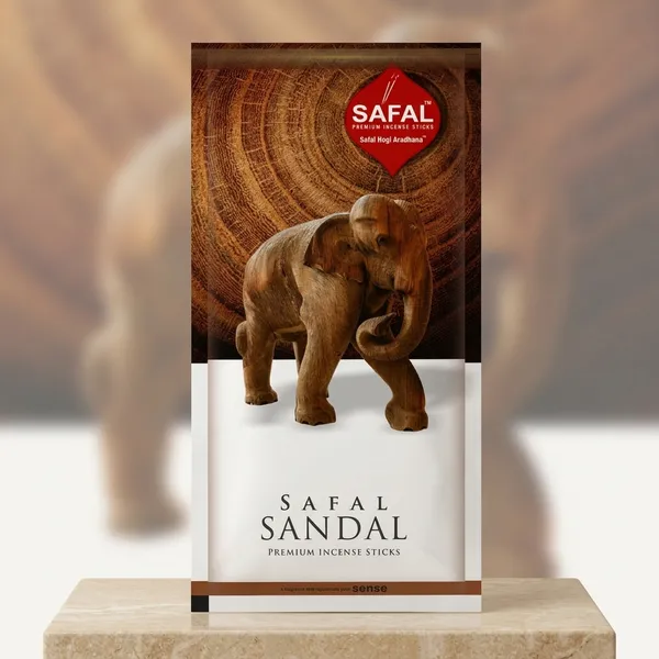 SAFAL_Incense_Sticks_Pack_of_5_Natural_Fragrance_for_Pooja_Meditation_And_Rituals_400_Sticks120_gram_Handmade_Agarbatti_with_Long-Lasting_Aroma_Soothing_And_Relaxing_Scent_Sandal