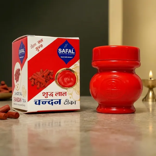 SAFAL_Tilak_Paste_Pack_of_12_Tika_Crafted_with_Ganga_Jal_for_Daily_Pooja_Hawan_Puja_Rituals_Mandir_Use_Long-Lasting_Sacred_Chandan_Paste_Easy_to_Apply_Lal_Chandan_Tika