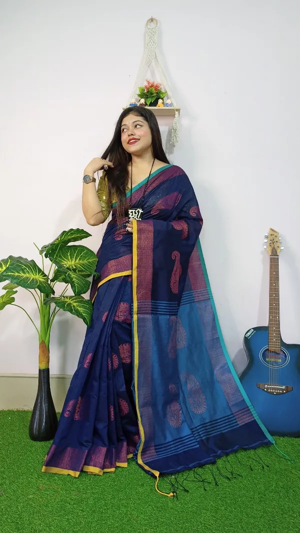 Aam_Kolka_Contrast_Saree