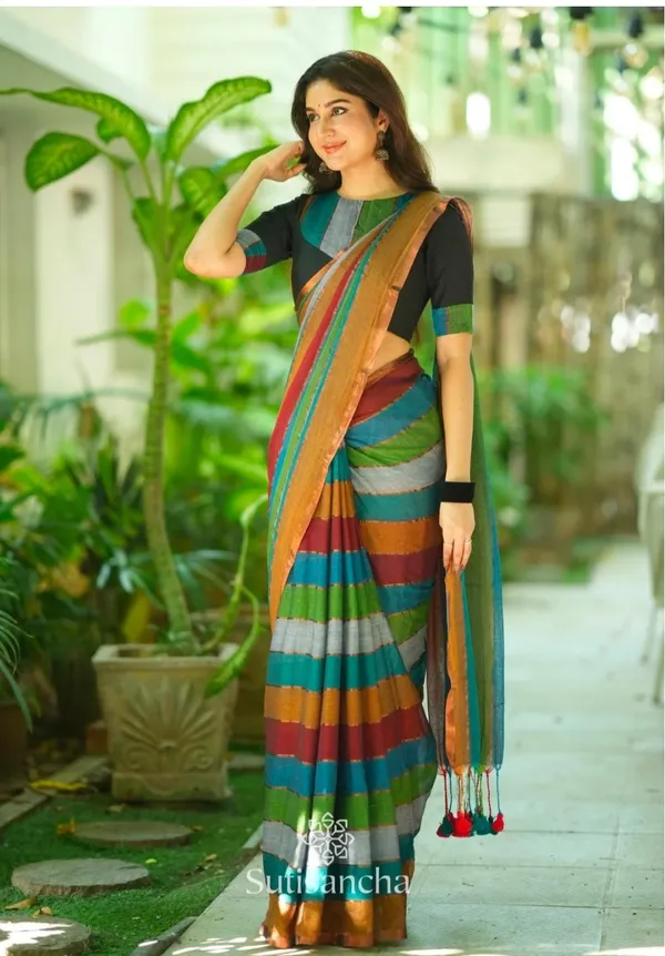 Mul_Cotton_Handloom_Self_Design_Saree_For_Women