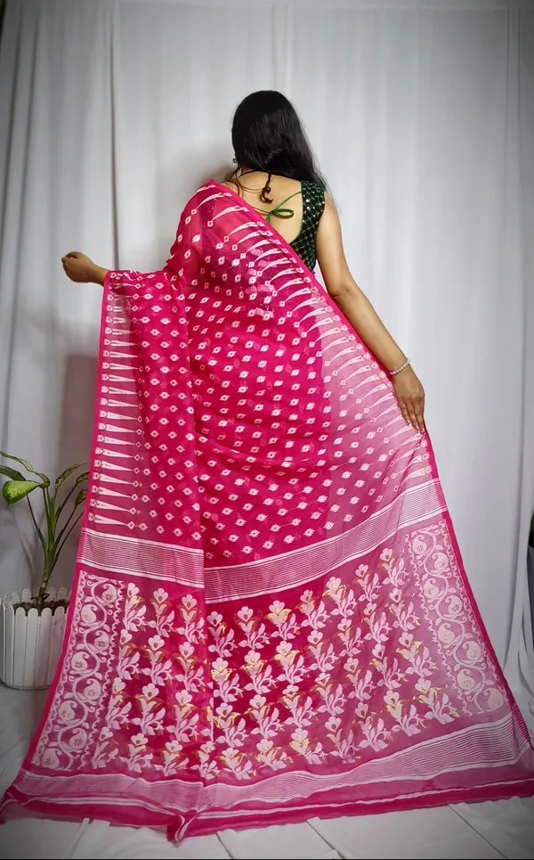 Pink_Pure_Cotton_Tant_Self_Design_Saree_For_Women