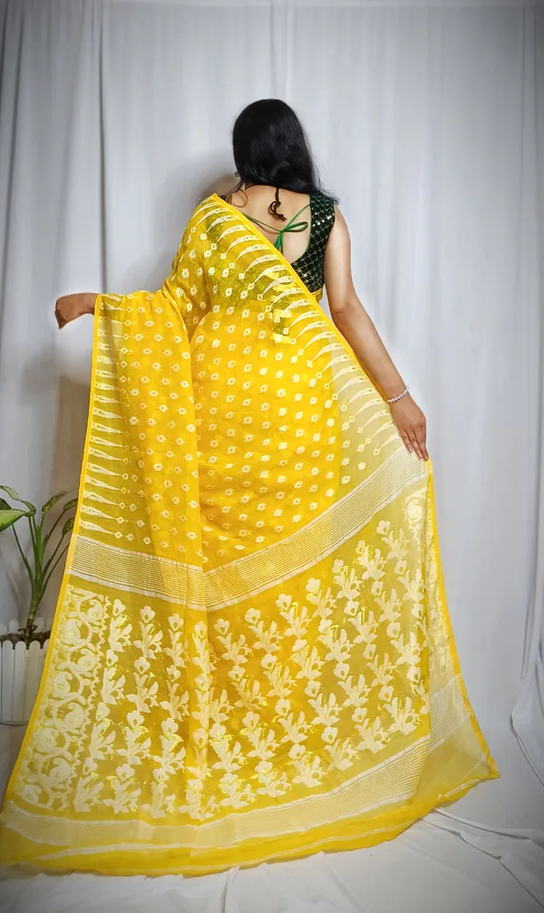 Yellow_Pure_Cotton_Tant_Self_Design_Saree_For_Women