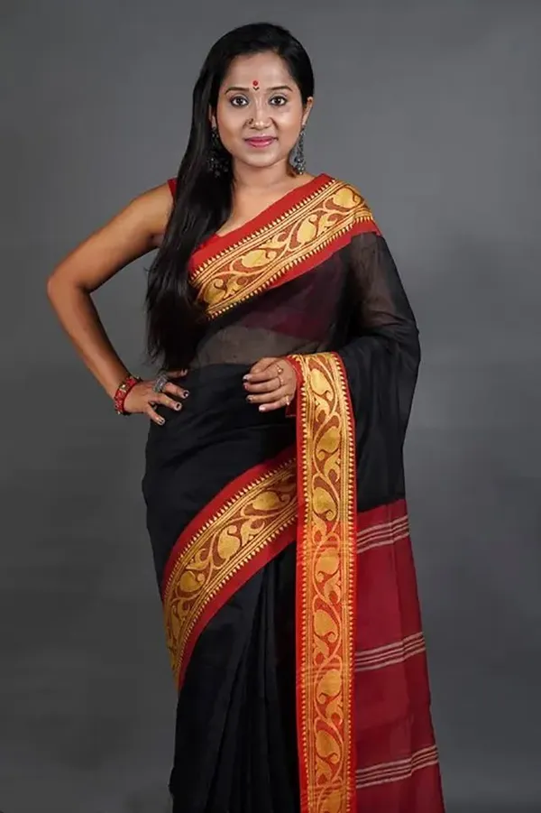 Black_Cotton_Silk_Handloom_Woven_Saree_For_Women