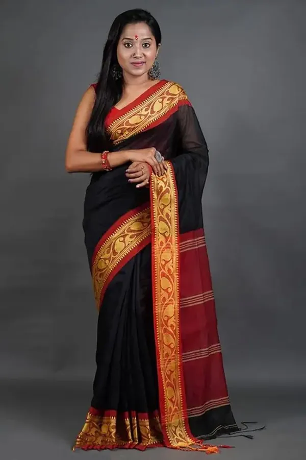 Black_Cotton_Silk_Handloom_Woven_Saree_For_Women